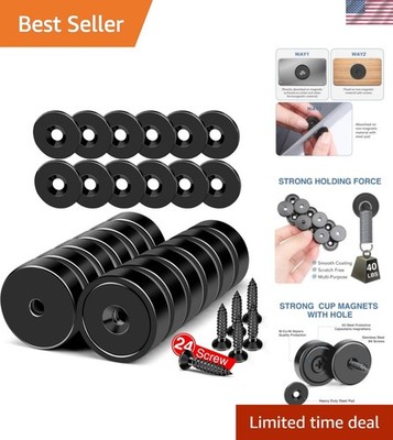 Magnets, 40lbs Strong Magnet with Holes, Black Industrial Rare Earth Neodymiu...
