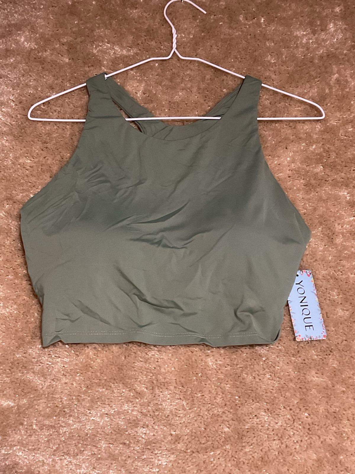Yonique Swim Top Green XL