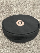 beats Soft Black Zipper with rose gold Headphone Earphone Case - Inside Pocket