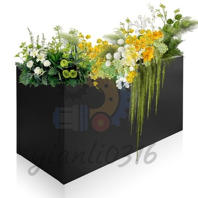 1x Metal Planter Box with Removable Insert Shelf Steel 12*30*16in Black Planter