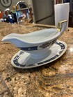 Furstenberg DIANA Gravy Boat with Attahed Underplate White with blue gold trim — photo 1