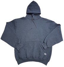 Vintage Y2K Russell Athletic Navy Pullover Hoodie - Men's Size Medium VTG