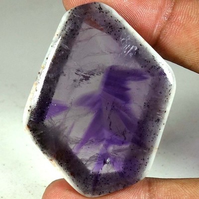 94.75Cts 100% Natural Attractive Amethyst Slice Gemstones Fancy Cab 33x 46x 07mm