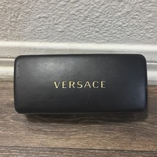 VERSACE AUTHENTIC EYEGLASSES SUNGLASSES LEATHER BLACK HARD CLAMSHELL CASE