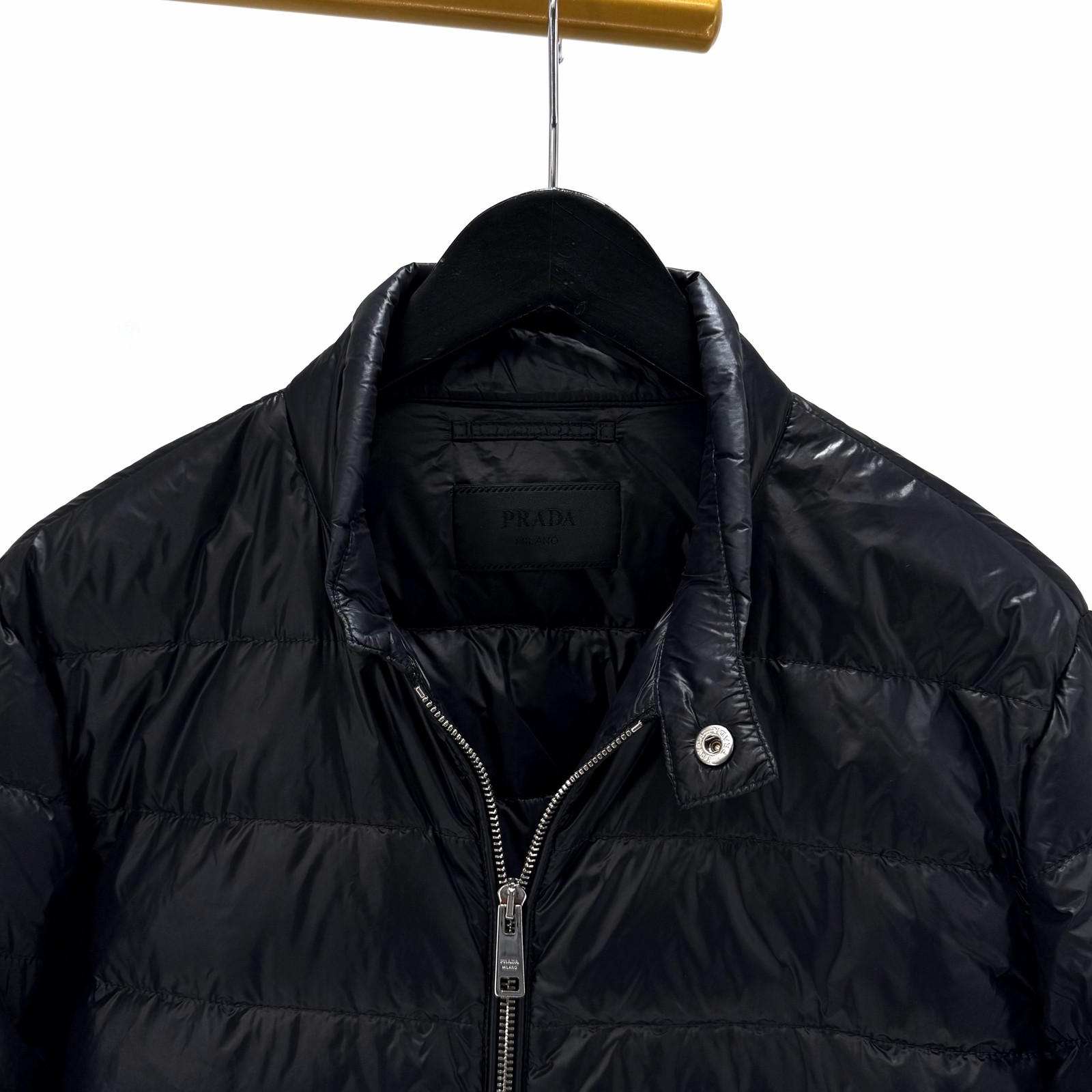 Prada Triangle Logo Lightweight Down Jacket Black… - image 7