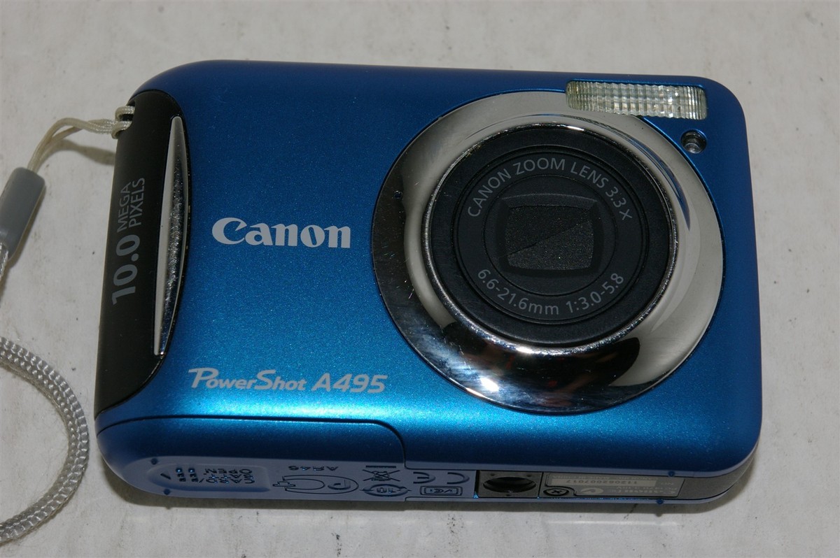Canon PowerShot A495 10.0MP Digital Camera - Blue for sale online