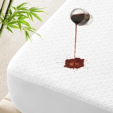 Waterproof Mattress Protector Full Size, Bamboo Rayon Soft Mattress Cover Was...