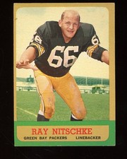 1963 Topps #96 Ray Nitschke HOF RC Rookie Green Bay Packers VG-EX