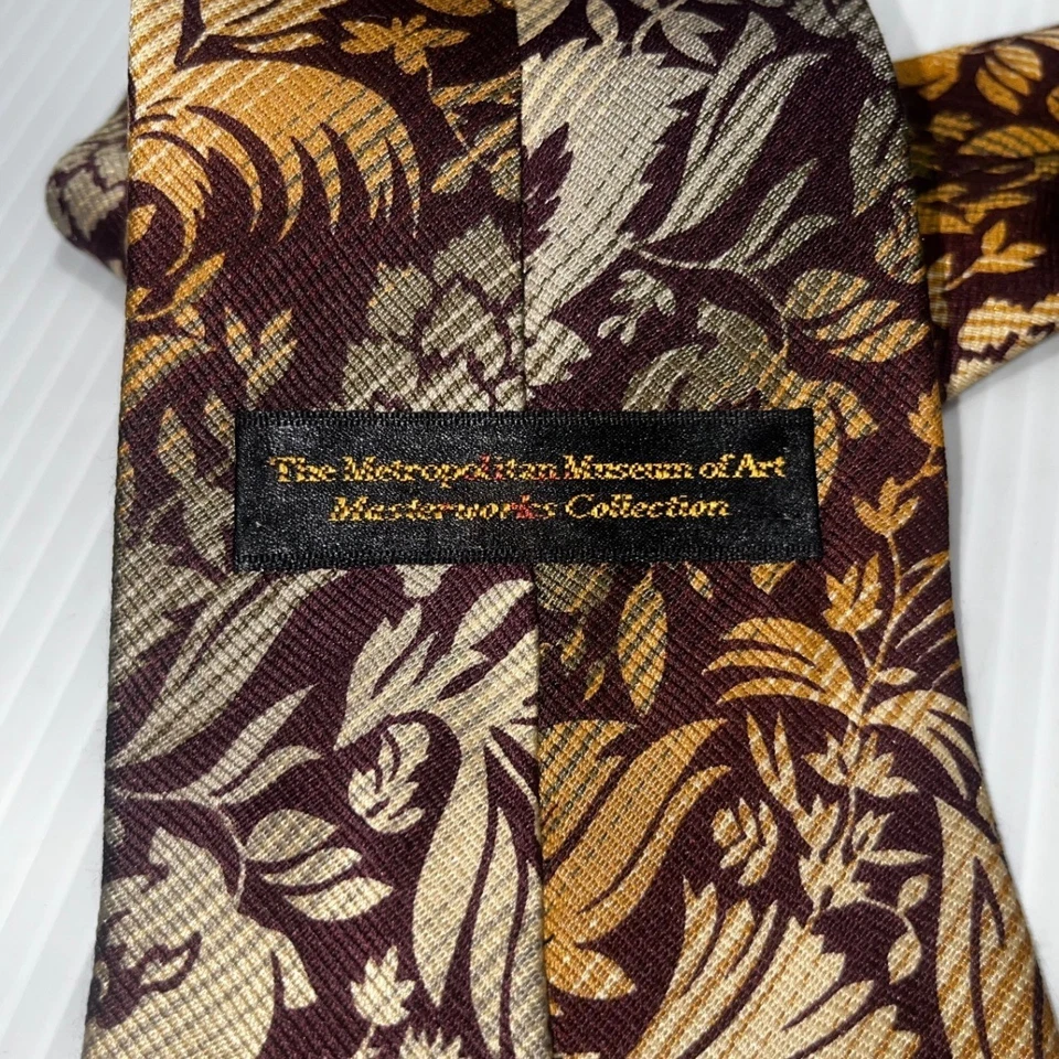 Corbata de seda vintage vintage de colección de obras maestras del Museo Metropolitano de Arte Foto 4 de 4