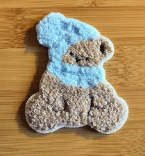 Adorable Teddy Bear Cartoon Plush Fluffy Soft Chenille Embroidered Iron On Patch