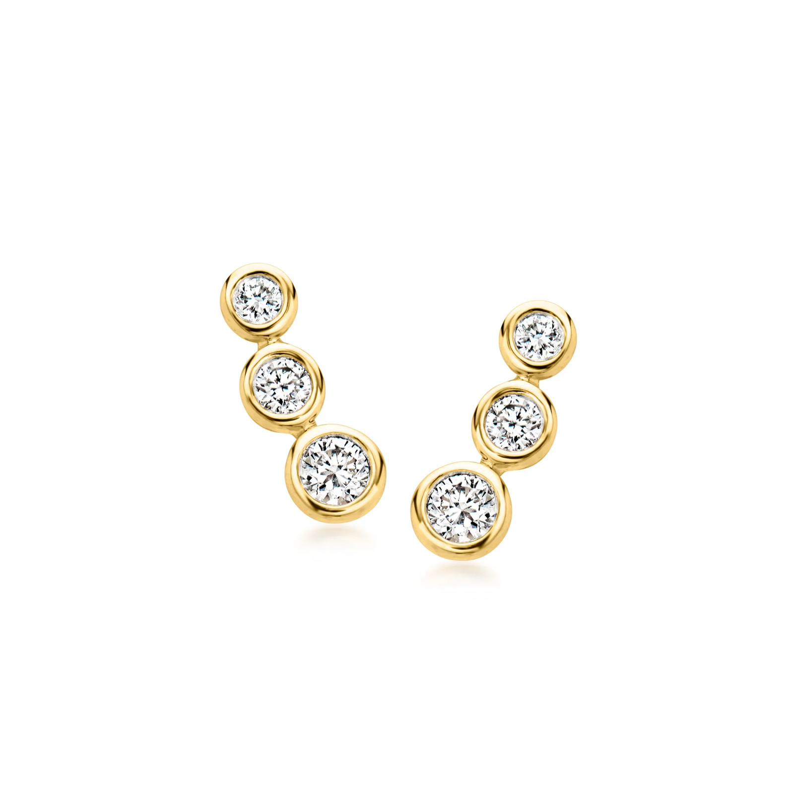 Ross-Simons Bezel-Set Lab-Grown Diamond Trio Earrings in 18k Gold Plate