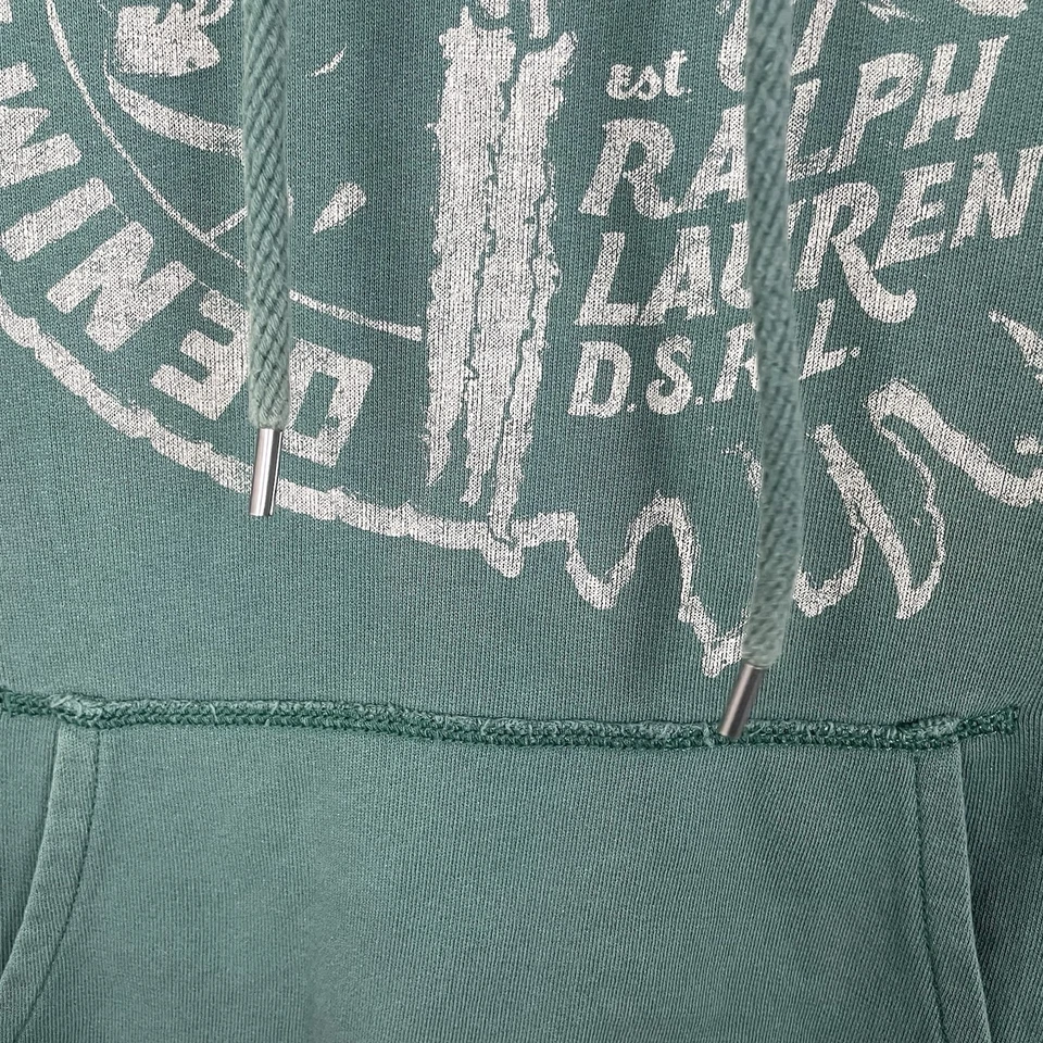 Denim & Supply Ralph Lauren Hoodie Men’s Medium Olive & Gold Pullover Sweatshirt - Image 2 of 4