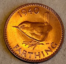 GOOD CONDITION 1940 GREAT BRITAIN FARTHING COIN- VI UK 🇬🇧 WWII Era Coin