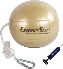 Tetherball Ball and Rope with Carabineer Soft Touch Portable Tetherballs