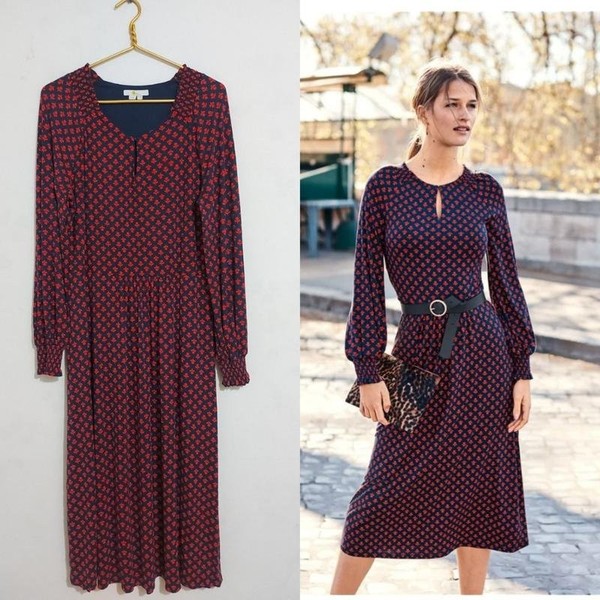 Women Boden Dress Red Viscose 42 / XL / 50 #8E8A