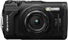 OM SYSTEM Tough TG-7 Compact Digital Camera, Black Waterproof up to 15m
