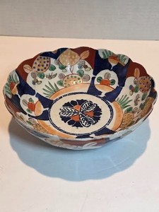 Antique Japanese Amari Arita Ware 7.5" Bowl Hand Painted 1900s