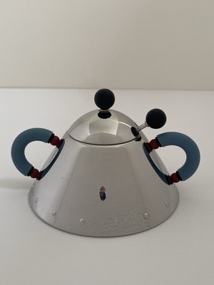 Alessi Zuckerdose mit Löffel - Blau 200 ml Micheal Graves