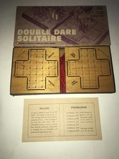 Vintage Double Dare Solitaire Game Maple Board made in USA