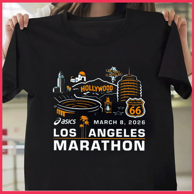 #ad Reprint 2026 LA LOS ANGELES MARATHON Participant Race T Shirt Unisex $23.99