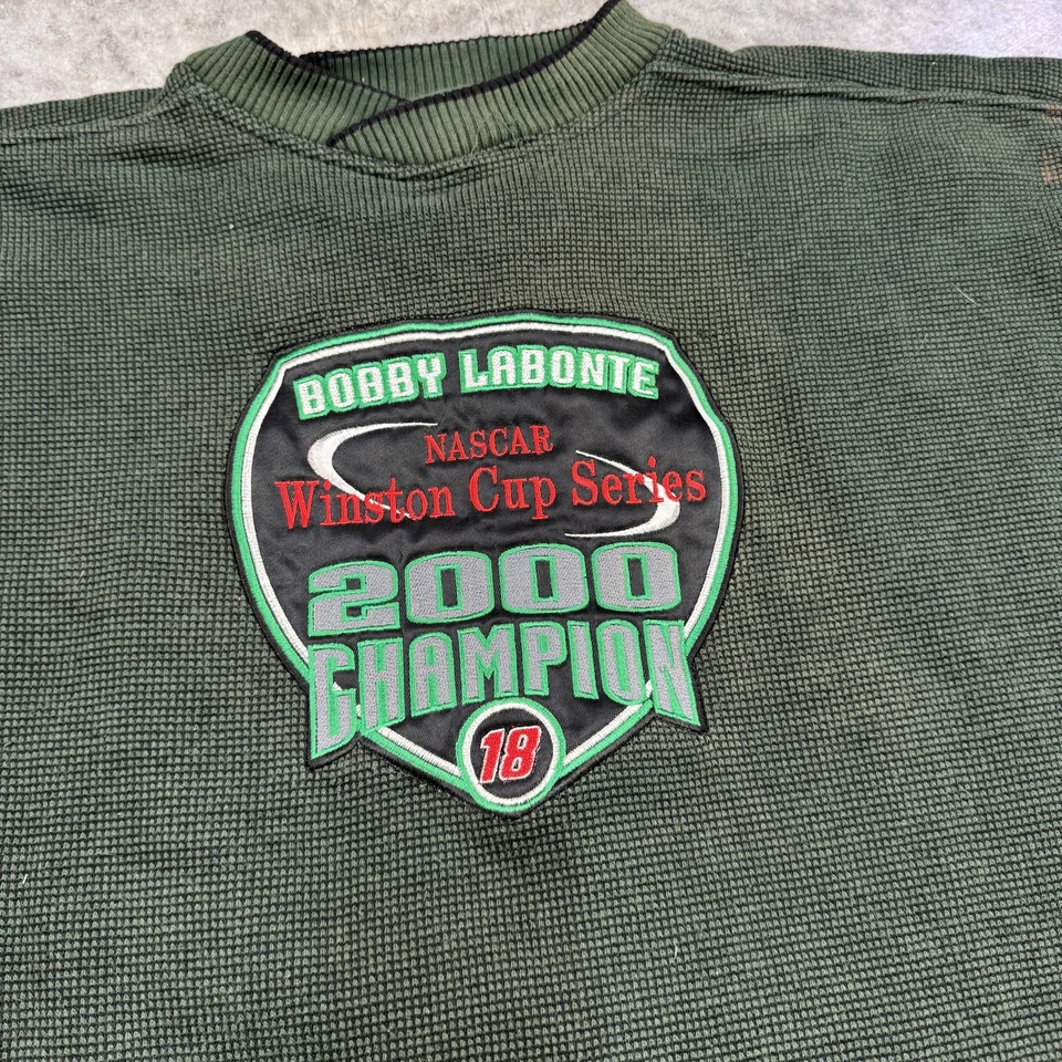 Vintage NASCAR Bobby Labonte Shirt Mens XL Green Winston Cup 2000 Champion 90s - Image 3 of 4