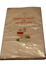 Vtg Imported Damask Fabric Banquet Tablecloth 52" x 70" Oblong Off White NEW