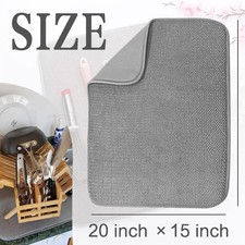 2 Pack Microfiber Dish Drying Mat,Absorbent Dish Drainer Kitchen Counter,Supe...