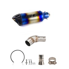 Exhaust Tips Mid Link Pipe Muffler Blue For Yamaha Yzf R3 R25 Mt-03 2016-2025 Exhaust Tips Mid Link Pipe Muffler Blue For Yamaha Yzf R3 R25 Mt-03 2016-2025