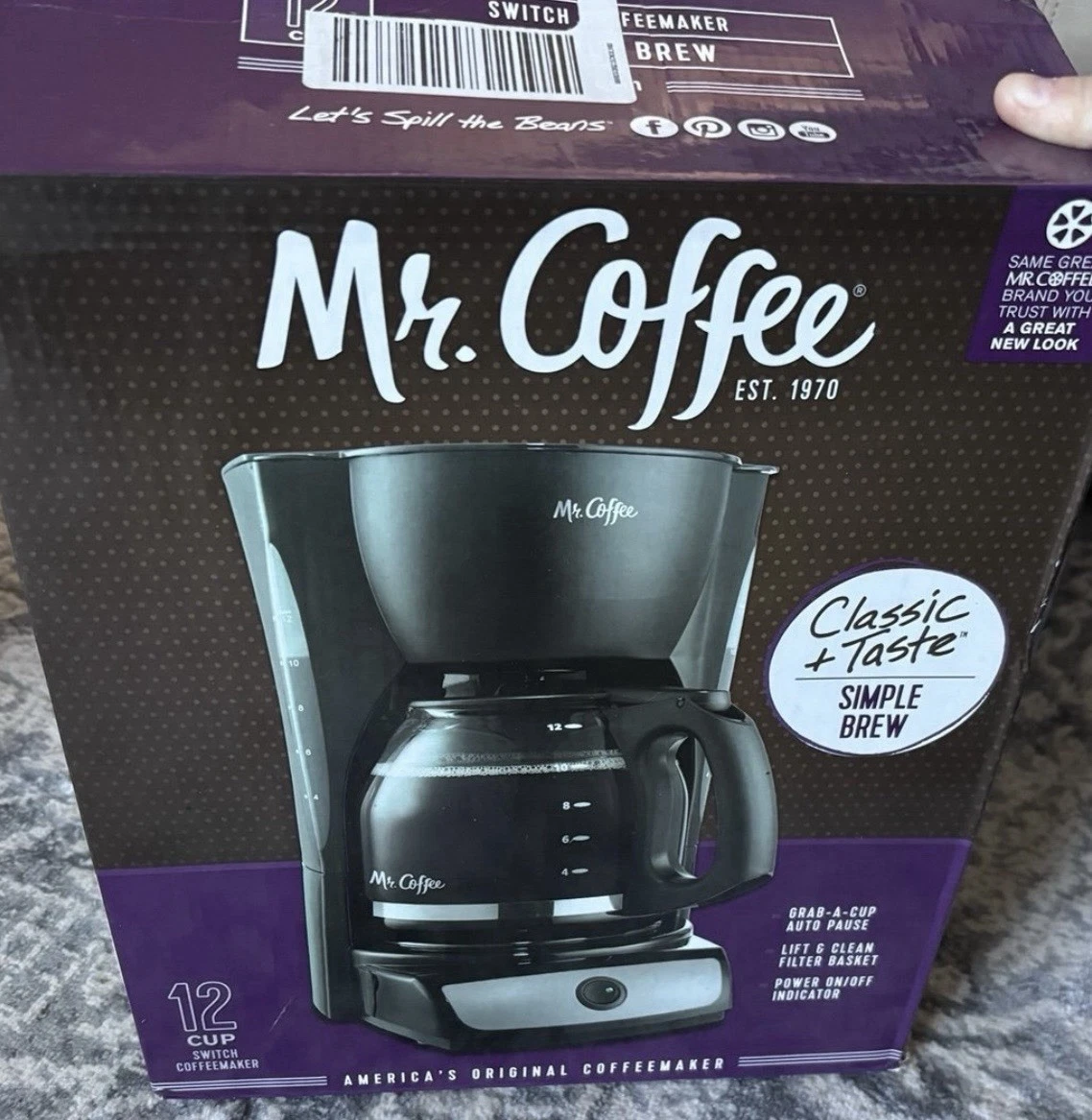 Mr Coffee 12 Cup Programmable Coffee Maker Opened Box CG Series