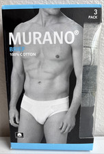 Murano Men  s Briefs MEDIUM 3 Pack 100 Cotton Gray  Black NEW