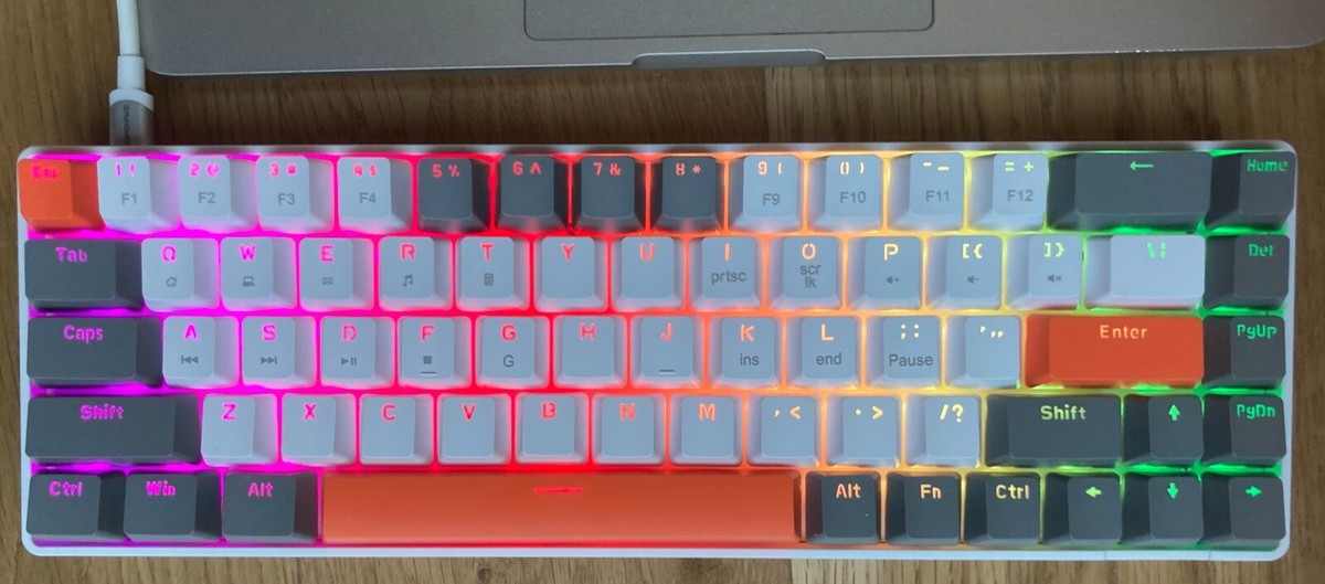 68 Keys T8 RGB Backlight Mechanical Gaming Compact Mini Keyboard 