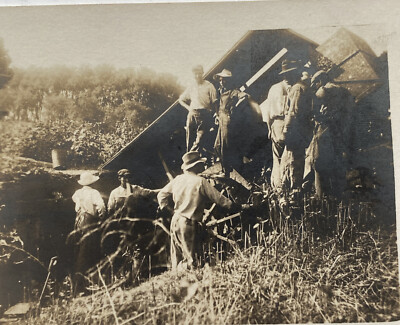 RPPC c 1910s Miners with Ore Mining Buckets Tramway Probably California Photo