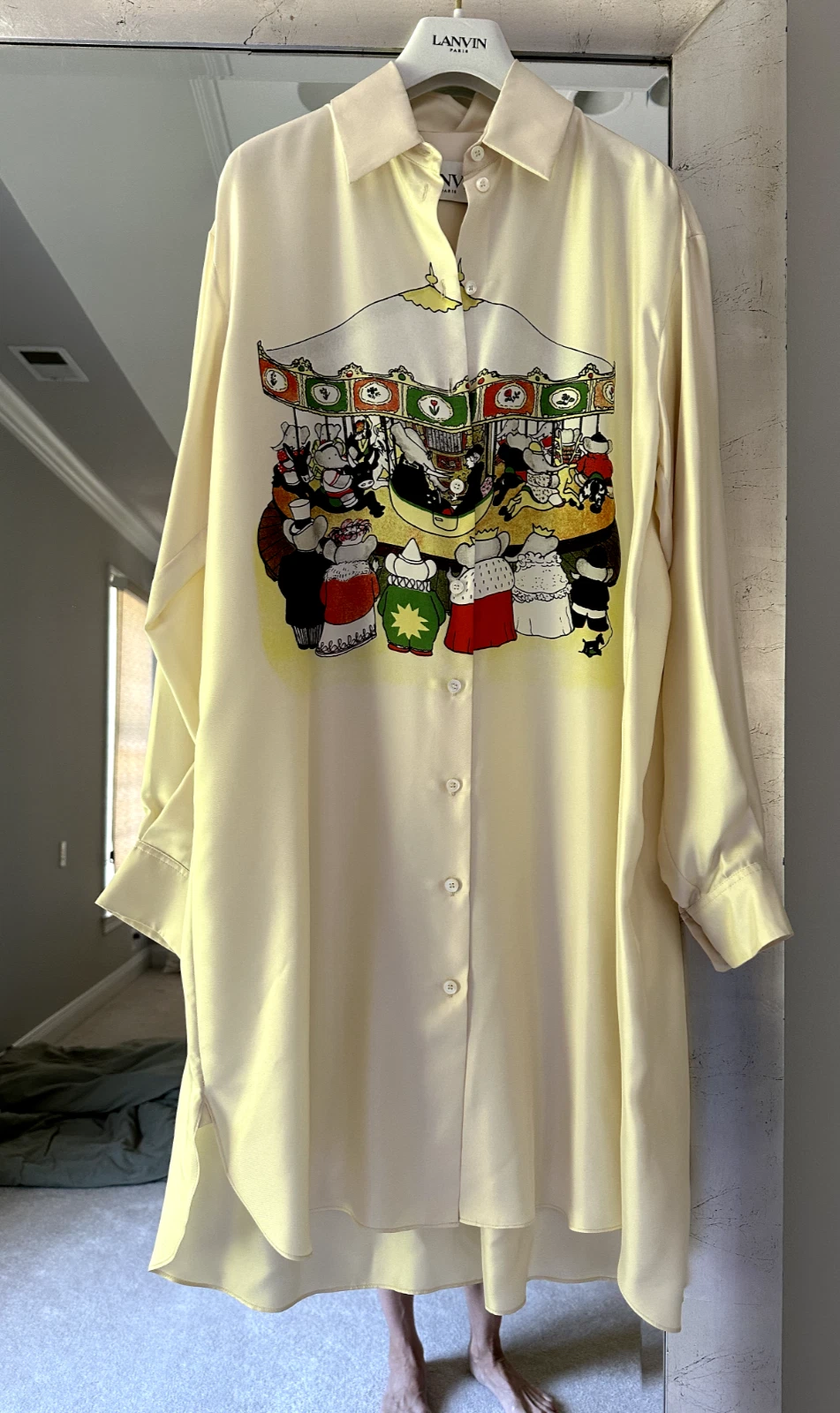 Lanvin — New LANVIN silk printed shirt dress sz 36 (US4) orig. $1,850