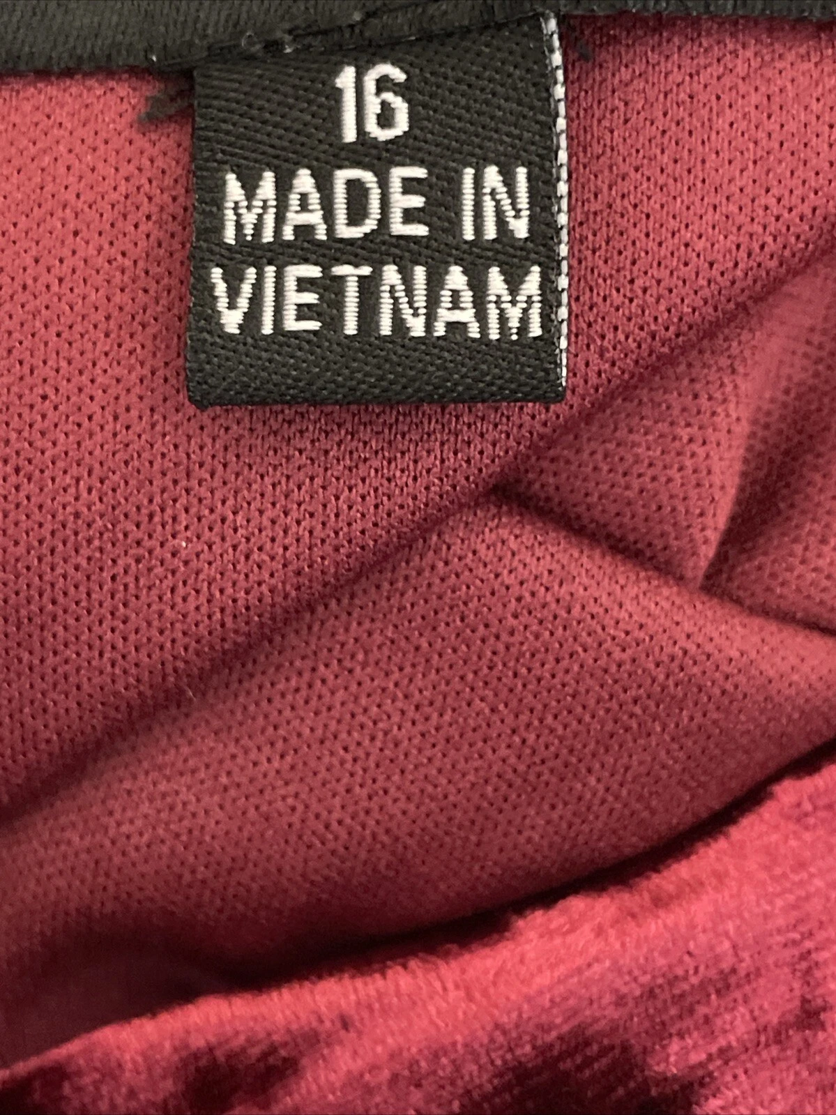 VALENTINO Abito velluto Madison Leigh taglia 16 rosso bordeaux manica lunga vacanze Natale