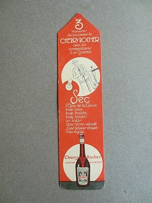 Art Deco BOOKMARK CHERRY ROCHER Cocktails French Advertising A Waton 