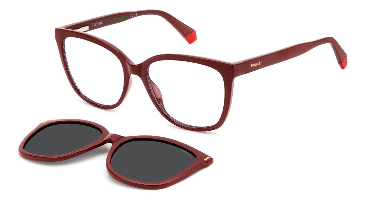 Polaroid 6229/CS C9A(M9) Red/Grey Polarized Glasses (CLIP ON) Cal