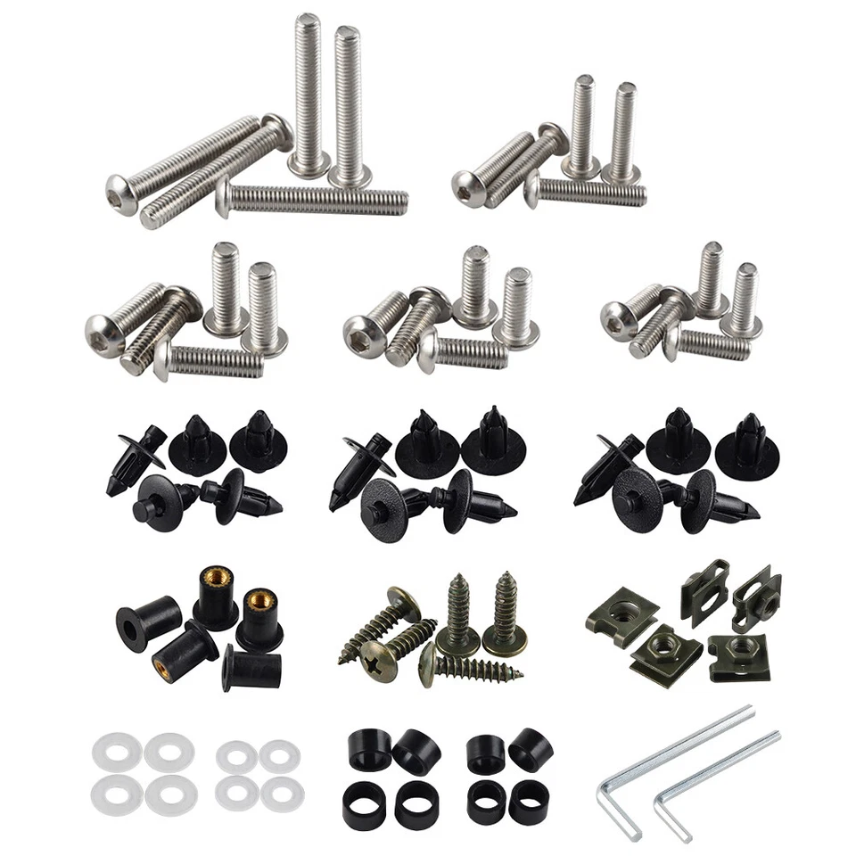 Stainless Steel Fairing Bolts Kit Bodywork Screws Set for Honda Ducati Kawasaki — 第 2/4 张图片
