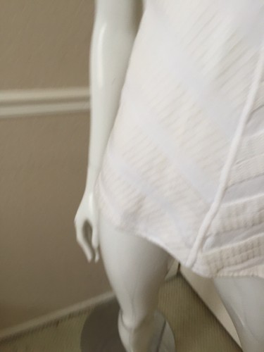 MOTH Anthropologie White Cotton/Rayon Knit Sleeveless Crochet Cut Out Back Top S - Picture 4 of 8