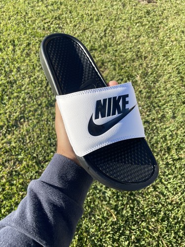 Nike Benassi JDI Men's Sandals Slippers Slides Flip Flops White 343880 100  SZ 13 885176767496 | eBay