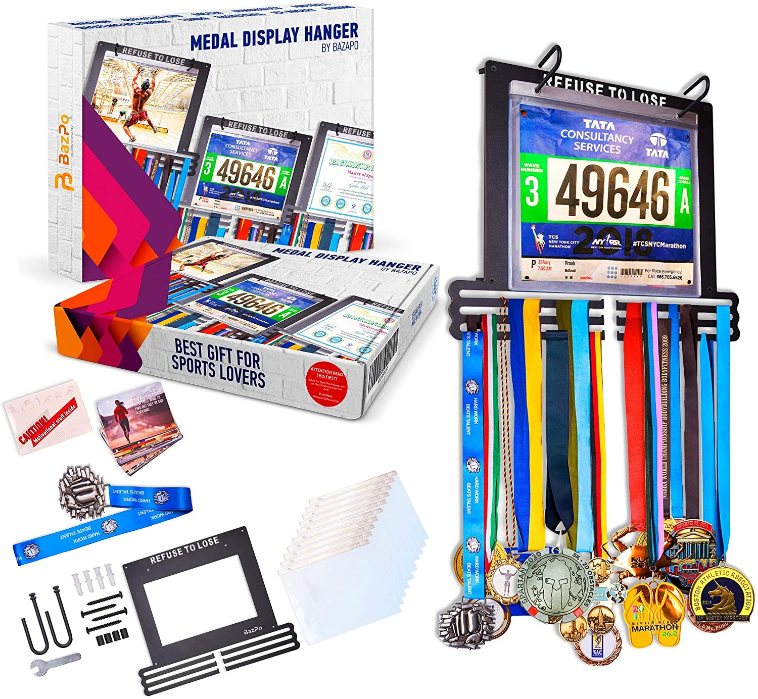 Race Medal Display Holder Wall Medals Hanger with Race Bibs | eBay