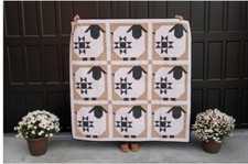 Kit de edredón precortado de ovejas Wooly Stars moda con techo de paja 62 X 62 precortado listo para coser