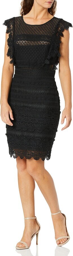 Nicole Miller NWT Black Lace Combo Mini Dress Size 2 | eBay