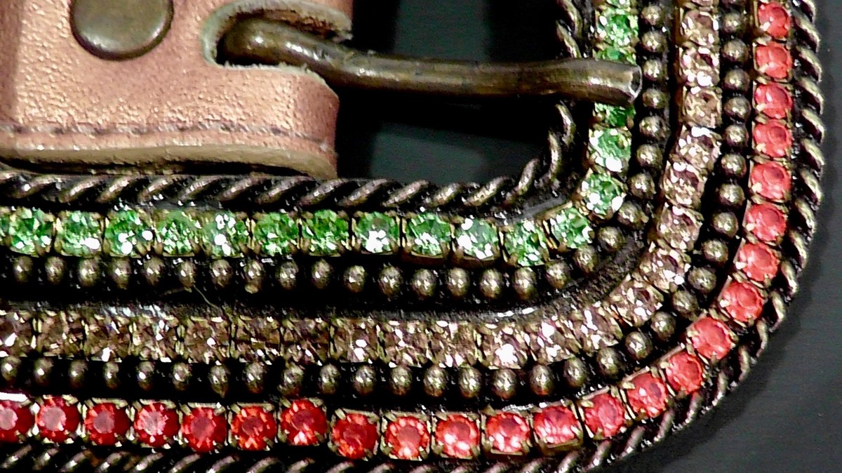 RHINESTONE WOMENS LEATHER BELT BRILLIANT JEWELED CRYSTAL 