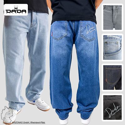 DADA SUPREME Herren Baggy Jeans Loose Fit Stickerei