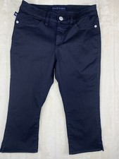 Rock  Republic Roskilde Capri Jeans Women  s 10 Dark Wash Rhinestone Logo