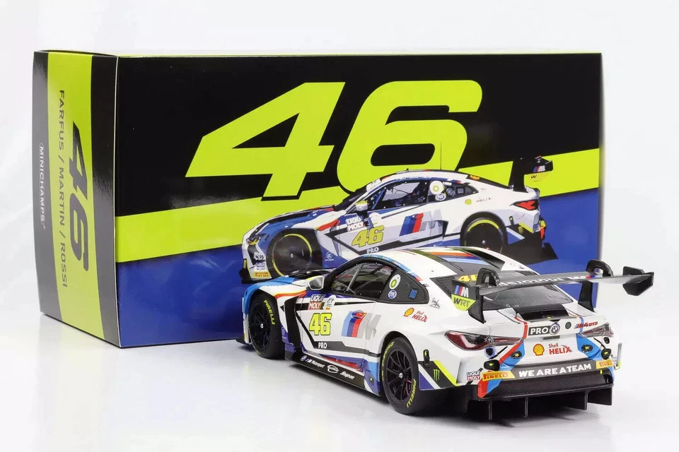 Modelo Auto 1:18 MINICHAMPS valentino rossi BMW M4 GT3 Bathurst 2023 Die Cast - Imagen 4 de 4
