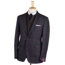 NWT 3295 SARTORIA PARTENOPEA Gray-Brown Check Wool Sport Coat Slim 42 R