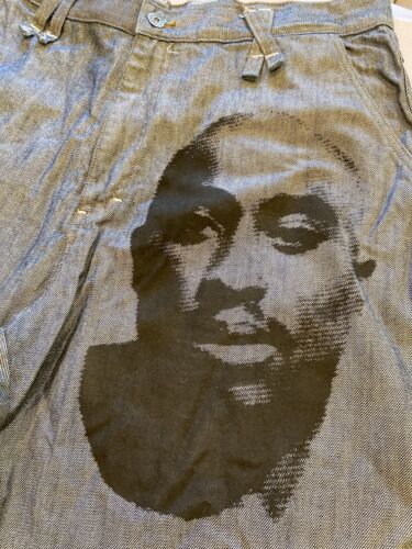 Makaveli~Tupac Shakur~In The Event Of My Demise~Silkscreened Jeans~36x34~Hip Hop - 第 2/13 張圖片