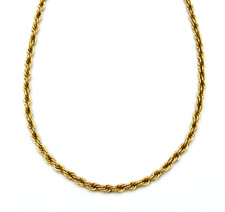 Vintage Signed Napier Gold Tone Twisted Rope Chain Necklace 16 in