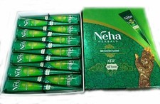 Neha Herbal Instant Dark Red Henna Mehendi Paste Cones Pack Of 12 Temp Tattoo